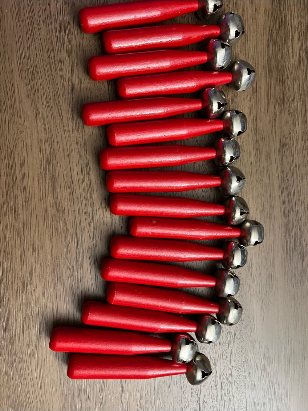 Red Wooden Handle Jingle Bell Strand